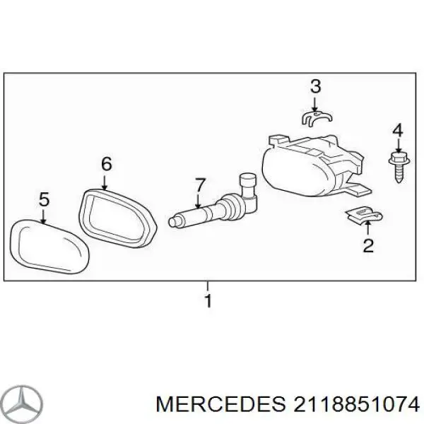 2118851074 Mercedes borda (orla das luzes de nevoeiro direita)