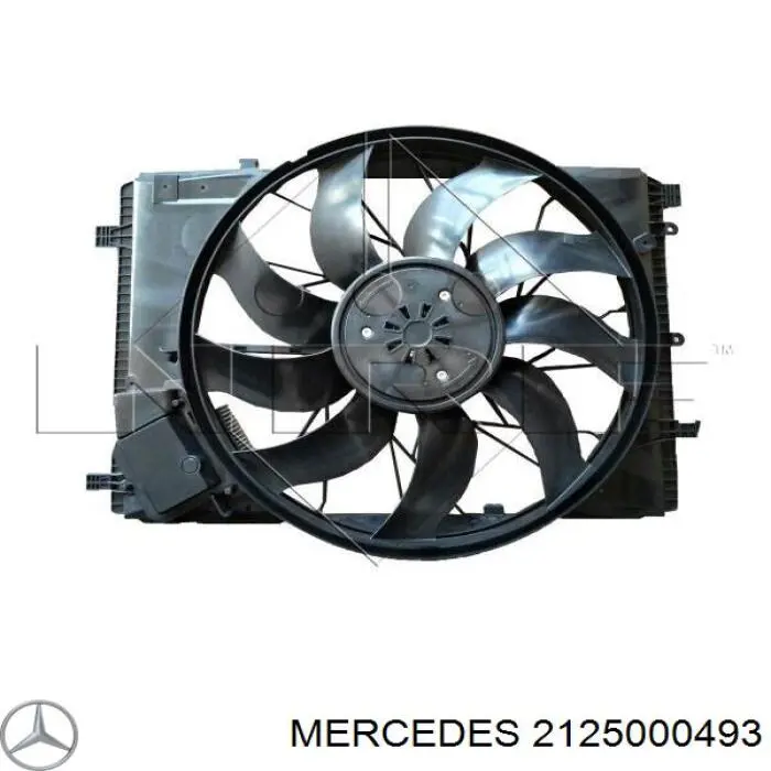 2125000493 Mercedes диффузор радиатора охлаждения, в сборе с мотором и крыльчаткой