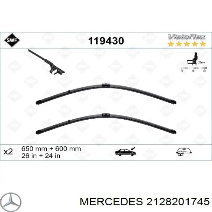Дворники Mercedes A2128201745 цена, от 76.01 USD