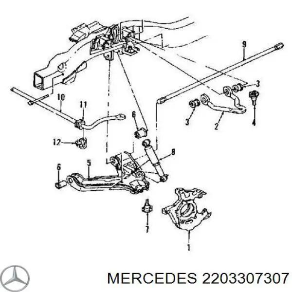 Рычаг передней подвески левый 2203307307 Mercedes