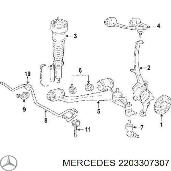 A2203307307 Mercedes рычаг передней подвески нижний левый