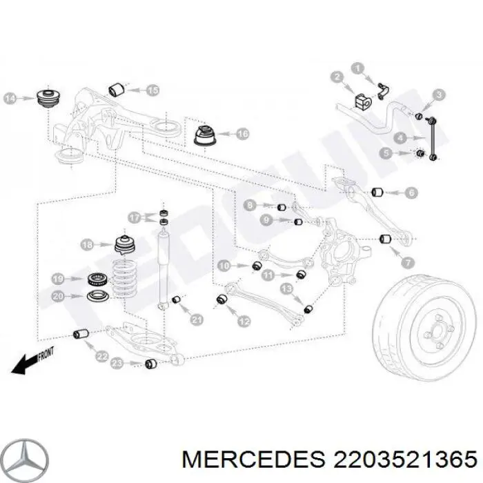 2203521365 Mercedes сайлентблок задней балки (подрамника)