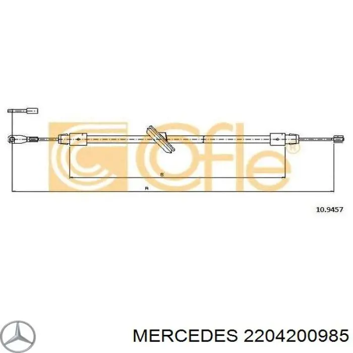 Передний трос ручника 2204200985 Mercedes