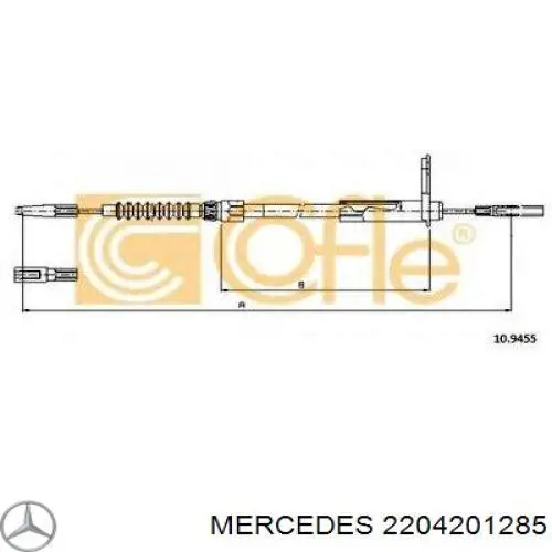 Трос ручного тормоза задний Mercedes 2204201285 цена, от 10.39 USD