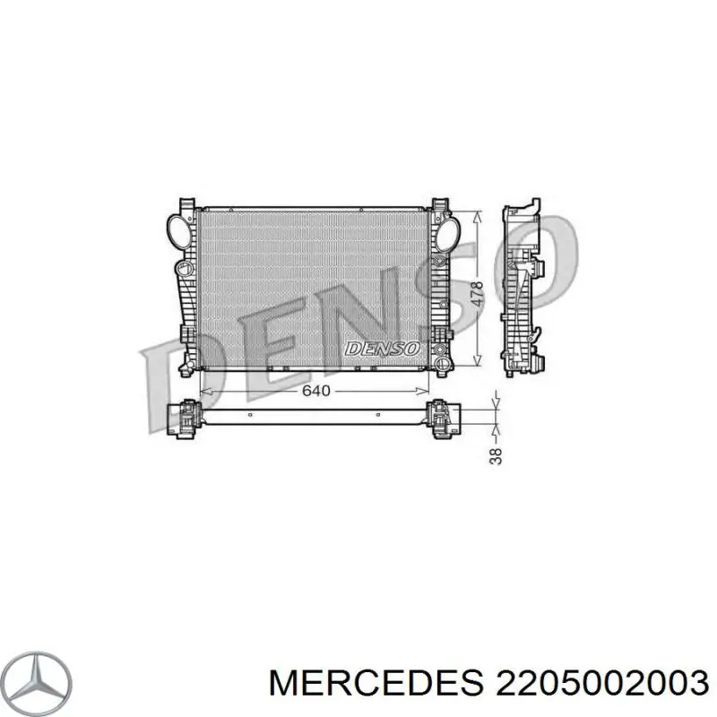 2205002003 Mercedes radiador de esfriamento de motor