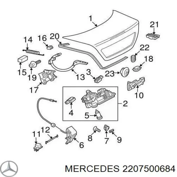 Замок двери багажника Mercedes A2207500684 цена, от 7.48 USD