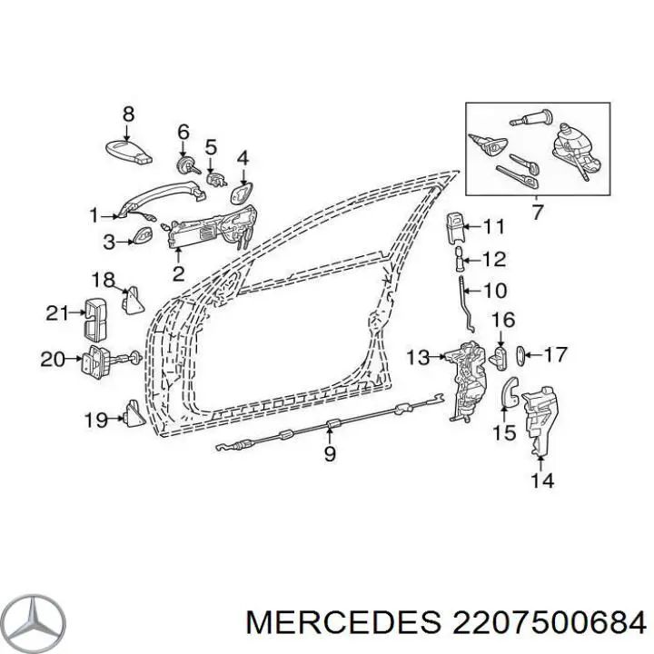 Замок багажника A2207500684 Mercedes