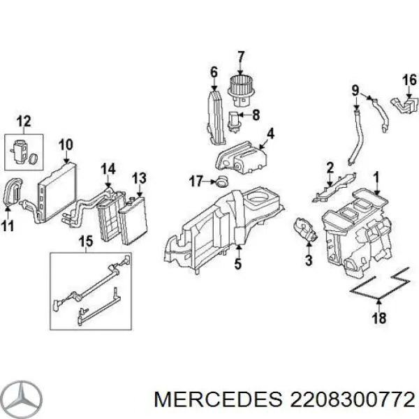 2208300772 Mercedes датчик температуры воздуха в салоне