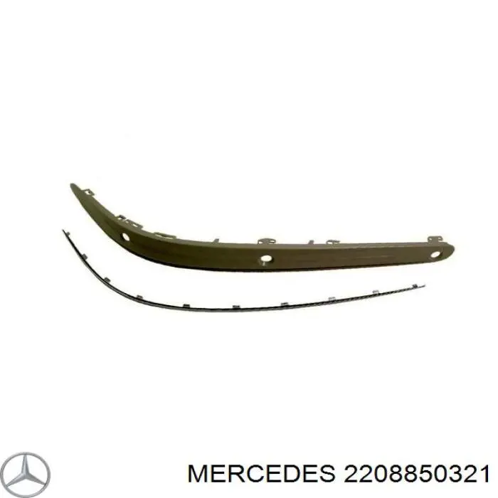 2208850321 Mercedes молдинг бампера переднего левый