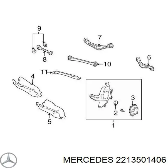 Балансир подвески задний правый Mercedes 2213501406 цена, от 73.45 USD