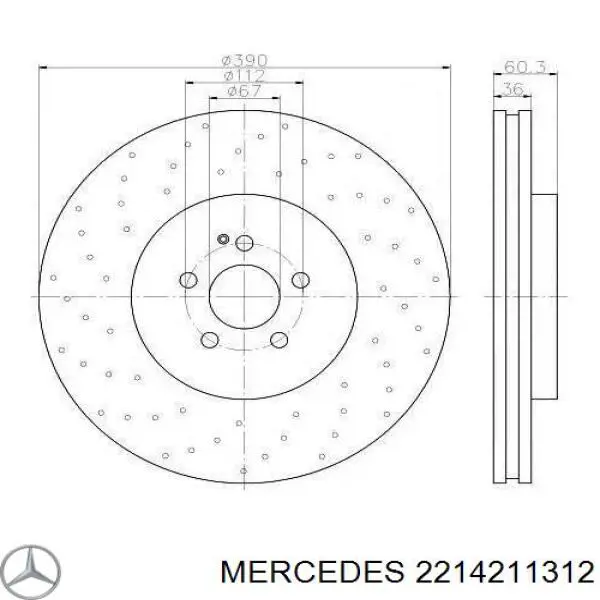 2214211312 Mercedes disco do freio dianteiro