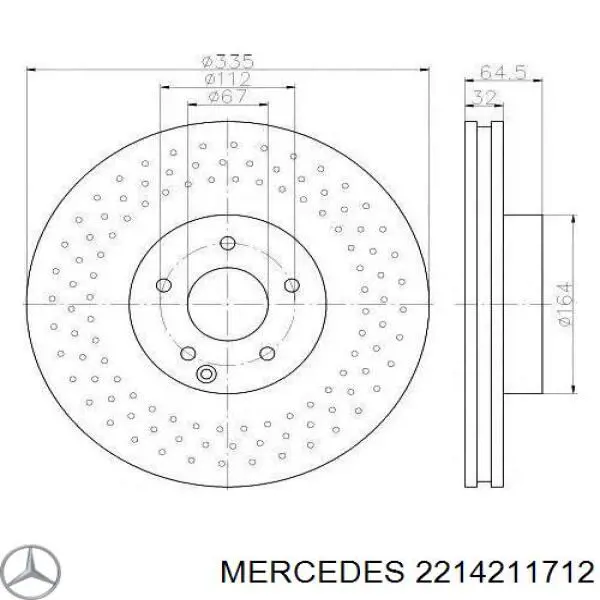 2214211712 Mercedes диск тормозной передний