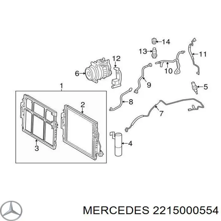 2215000554 Mercedes радиатор кондиционера