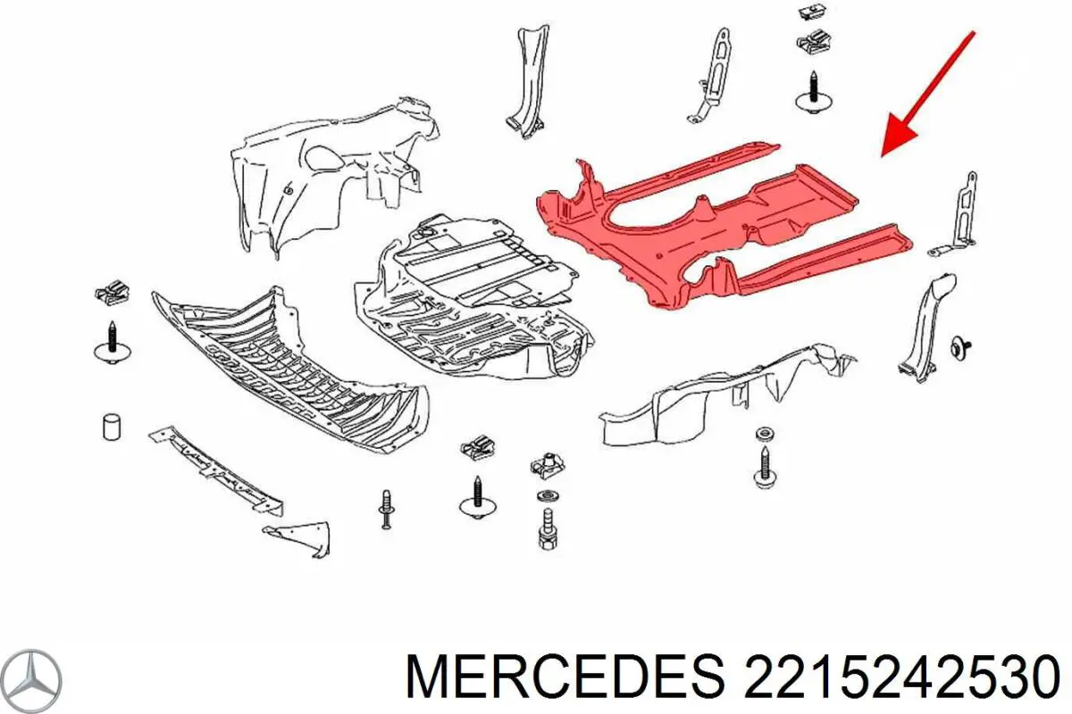 Купить 2215242530 Mercedes Защита двигателя задняя