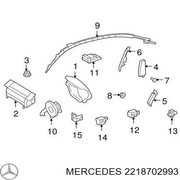 Блок управления airbag на Mercedes S (W221)