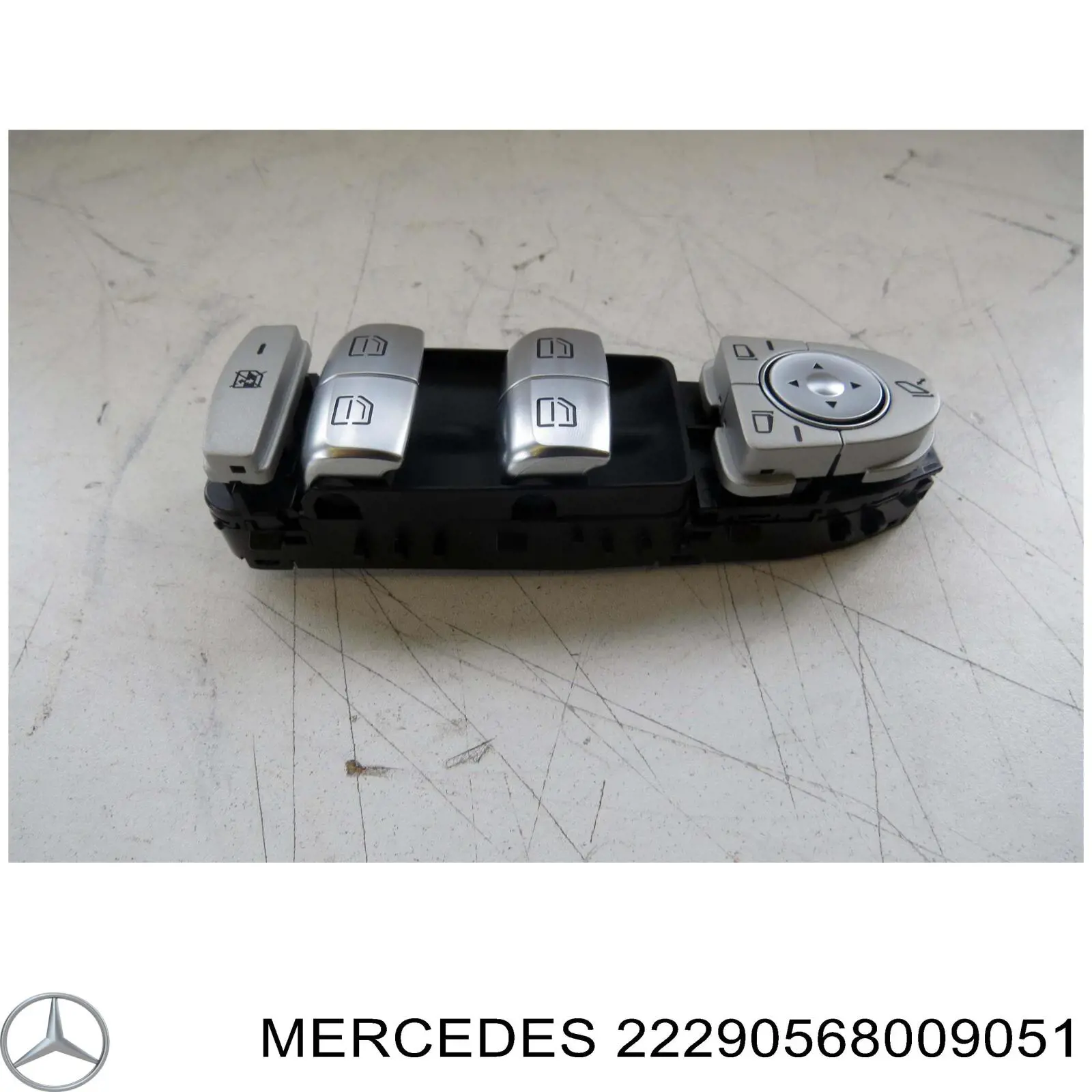 Кнопки переднего левого стеклоподъёмника на Mercedes GLC (C253)