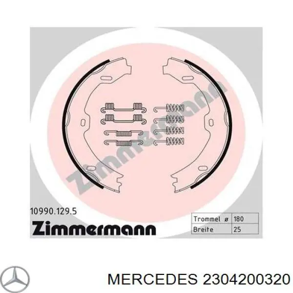 Купить 2304200320 Mercedes Колодки ручника/стояночного тормоза