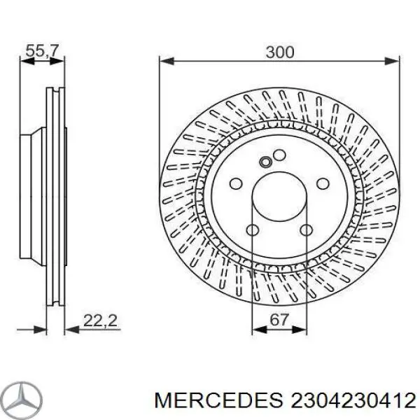 2304230412 Mercedes диск тормозной задний