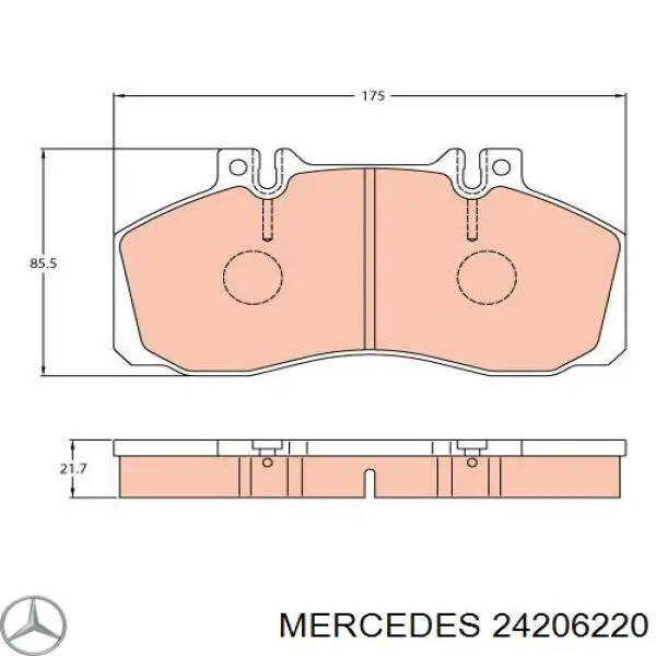 24206220 Mercedes задние тормозные колодки