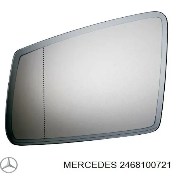2468100721 Mercedes elemento espelhado do espelho de retrovisão esquerdo