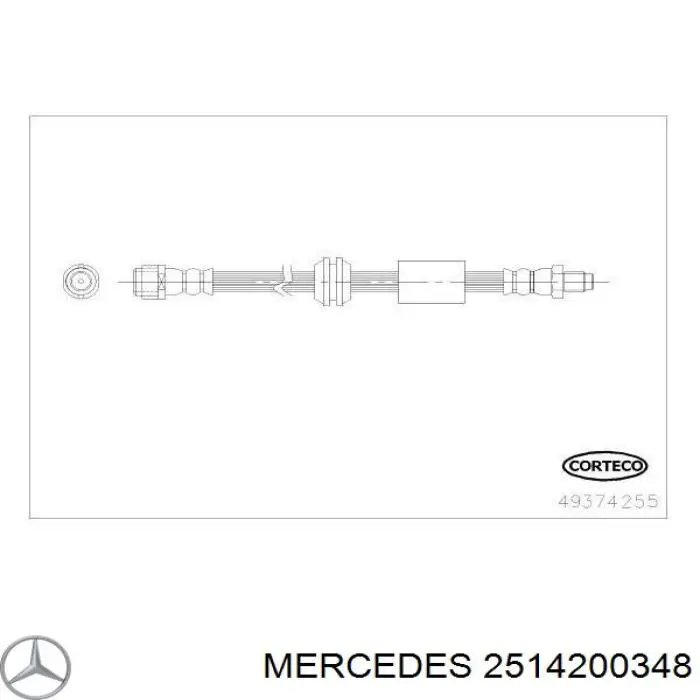 Шланг тормозной передний Mercedes 2514200348 цена, от 6.07 USD