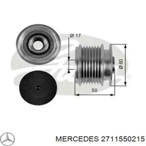 2711550215 Mercedes шкив генератора