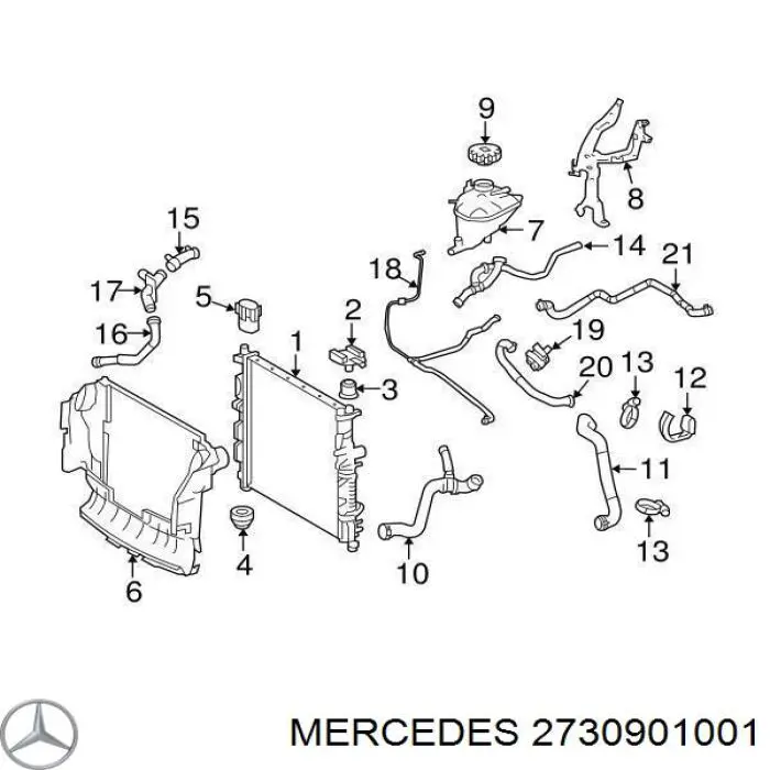 Купить 2730901001 Mercedes Корпус воздушного фильтра