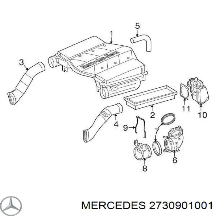 Корпус воздушного фильтра в сборе Mercedes 2730901001 цена, от 25.48 USD