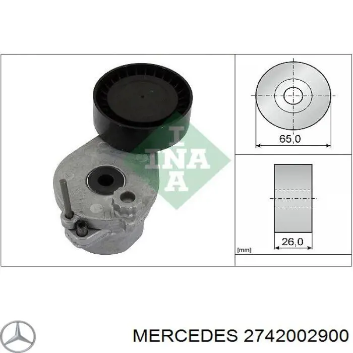 Купить A2742001900 Mercedes Натяжитель приводного ремня
