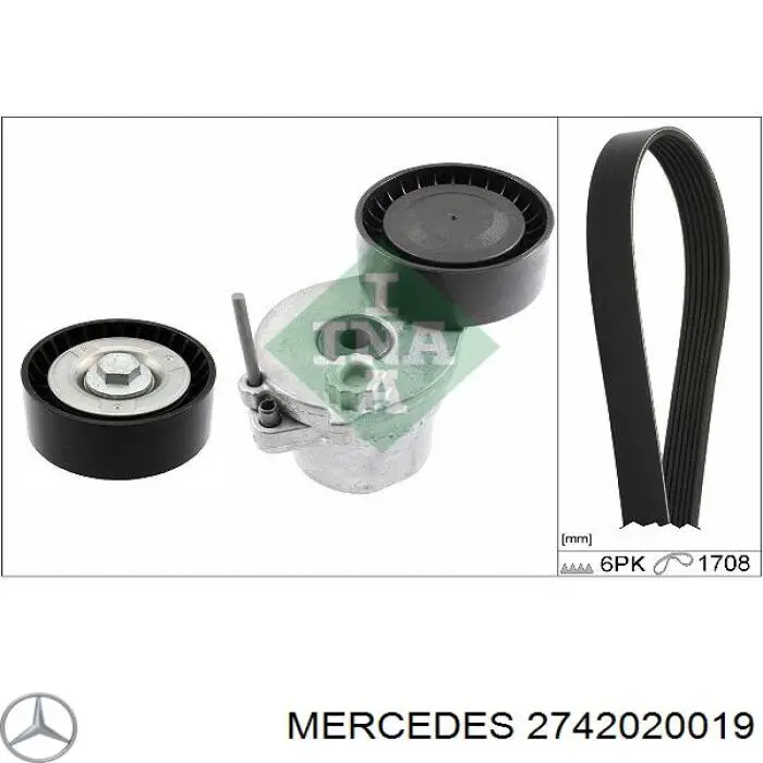 2742020019 Mercedes rolo parasita da correia de transmissão