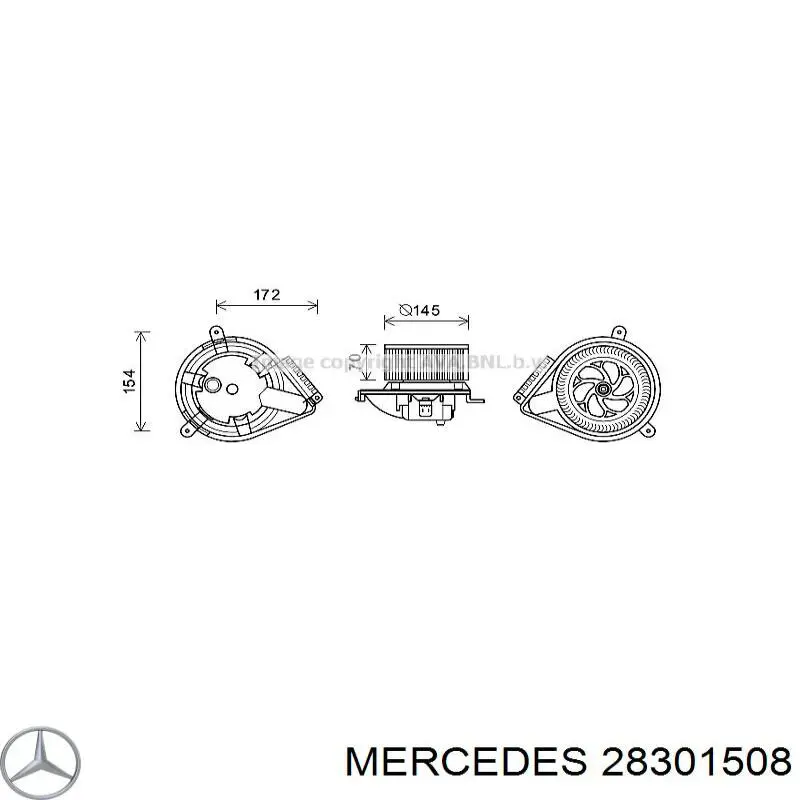 Купить 28301508 Mercedes Электродвигатели (электродвигатель отопителя) или розетка прицепа штепсельная
