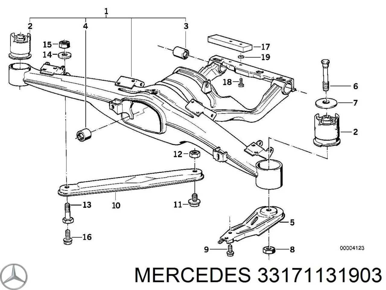 Сайлентблок задней балки (подрамника) 33171131903 Mercedes