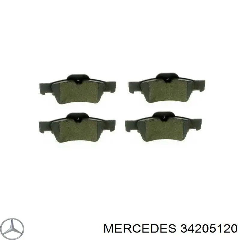 34205120 Mercedes колодки тормозные задние дисковые