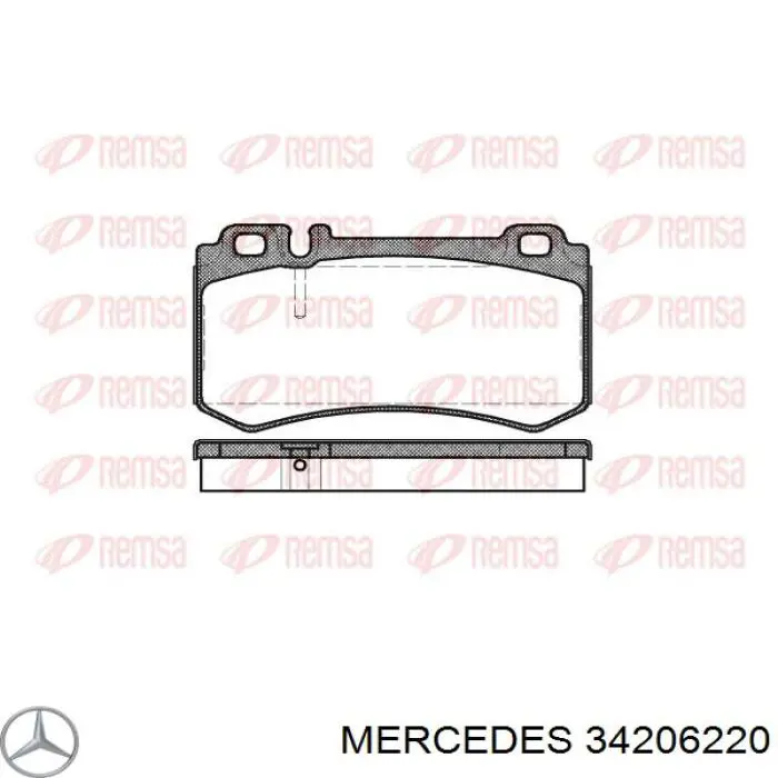 34206220 Mercedes колодки тормозные задние дисковые
