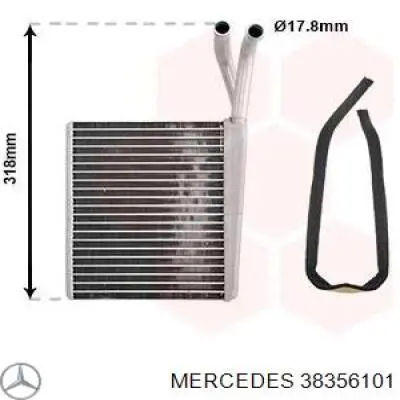 Радиатор печки (отопителя) MERCEDES 38356101