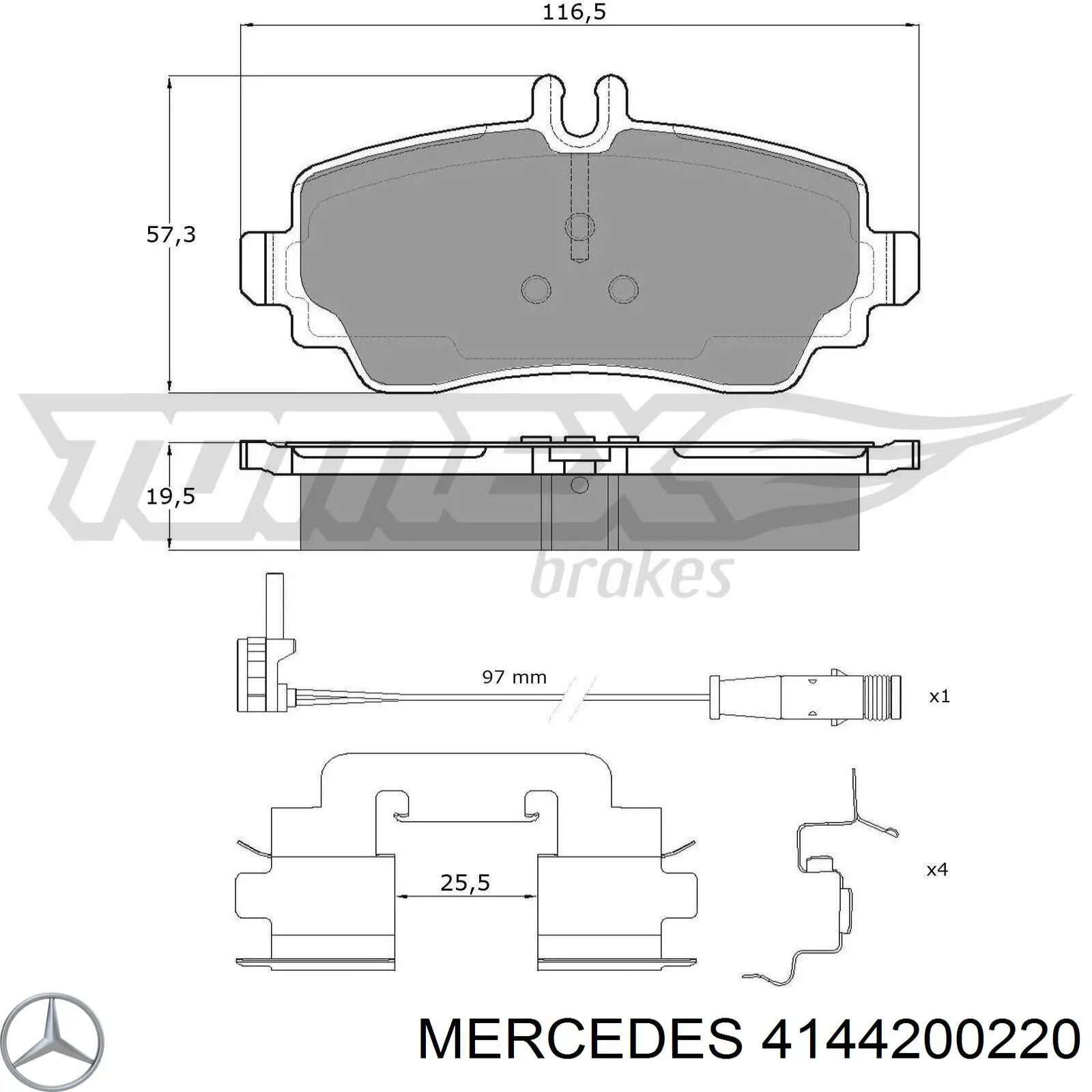 Колодки Mercedes 4144200220 цена, от 25.19 USD