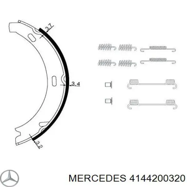 Колодки ручника 4144200320 Mercedes