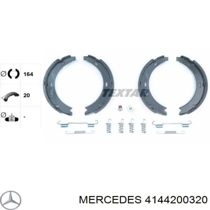 Тормозные колодки стояночного тормоза Mercedes 4144200320 цена, от 11.26 USD