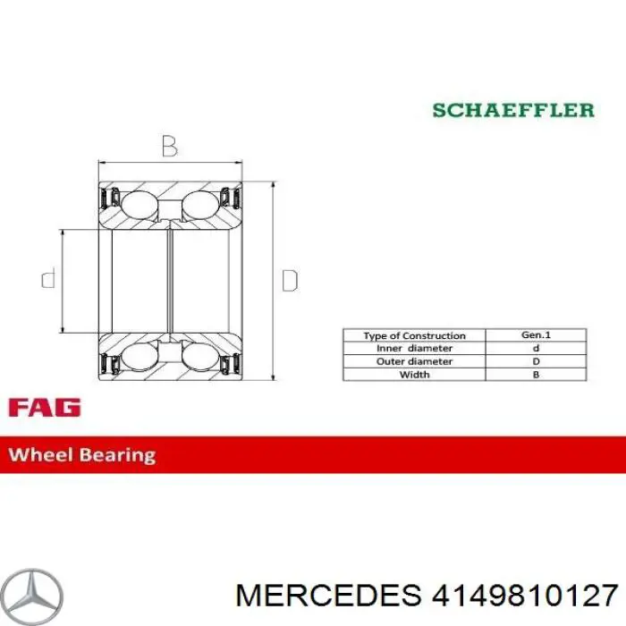 Подшипник ступицы 4149810127 Mercedes