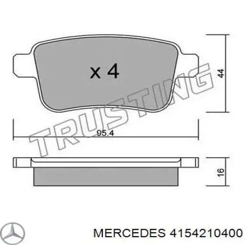 Купить 4154210400 Mercedes Колодки тормозные задние, дисковые