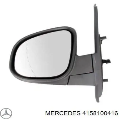 4158100416 Mercedes espelho de retrovisão esquerdo