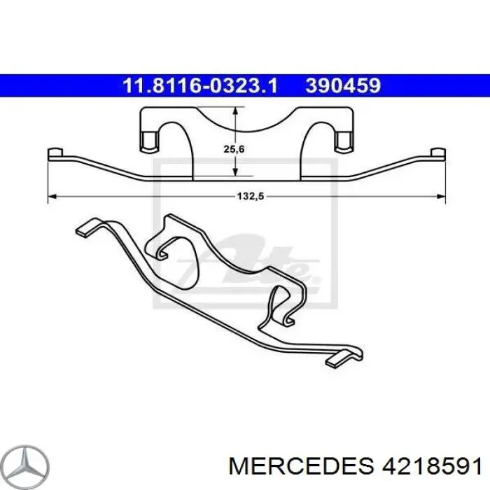 Комплект пружинок крепления дисковых колодок задних 4218591 Mercedes