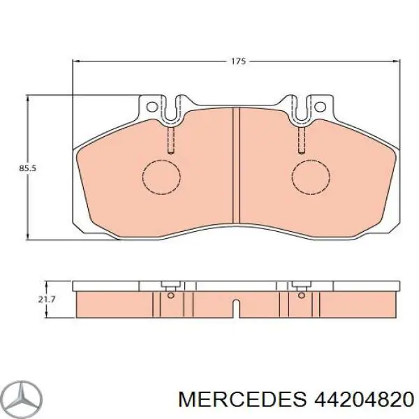 44204820 Mercedes задние тормозные колодки