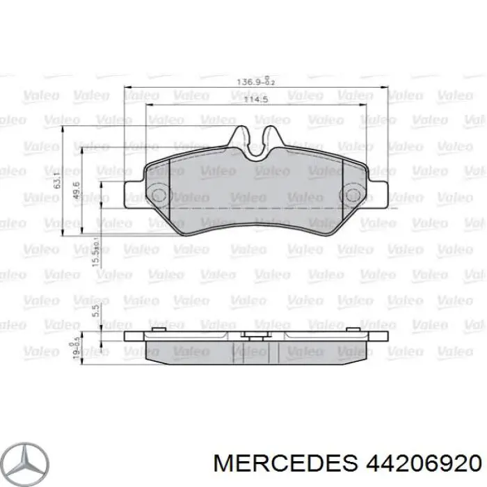 Задние тормозные колодки 44206920 Mercedes