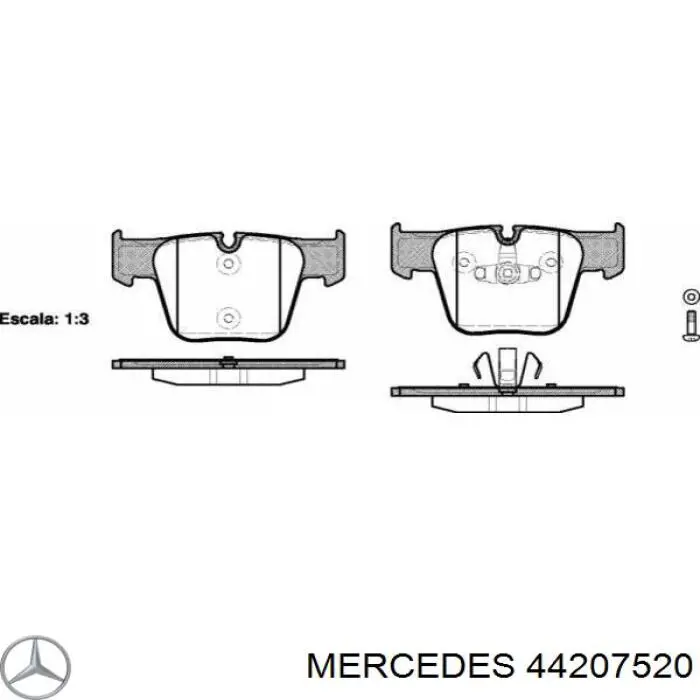 Передние тормозные колодки 44207520 Mercedes