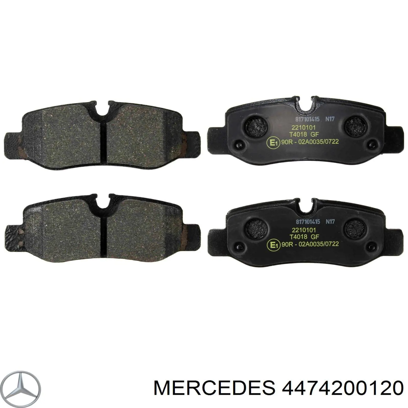 4474200120 Mercedes sapatas do freio traseiras de disco