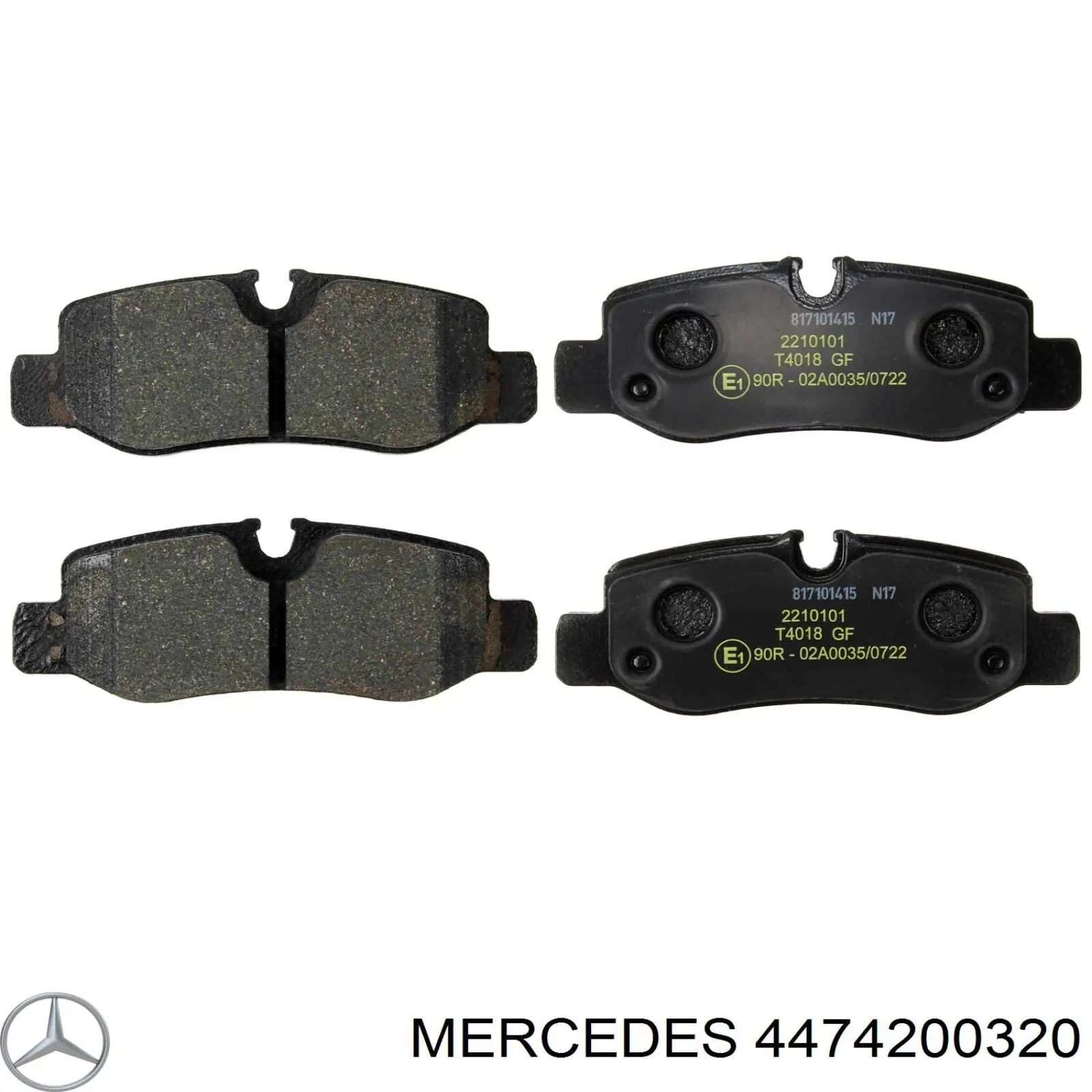 4474200320 Mercedes sapatas do freio traseiras de disco