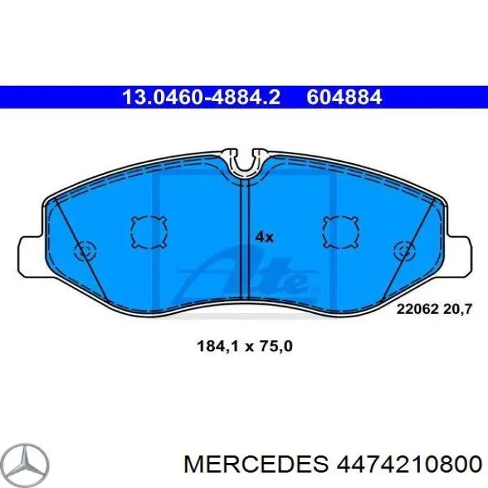 Передние тормозные колодки 4474210800 Mercedes