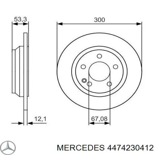 Задний тормозной диск Mercedes 4474230412 цена, от 53.19 USD