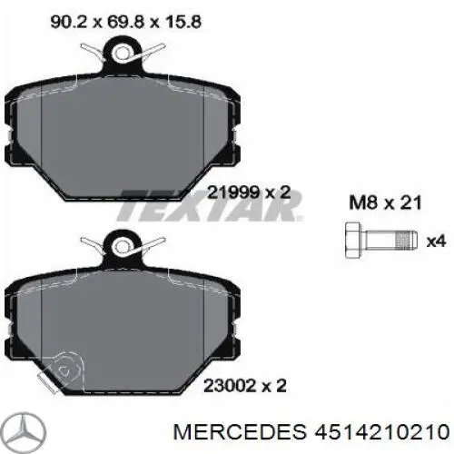 Колодки Mercedes 4514210210 цена, от 20.85 USD